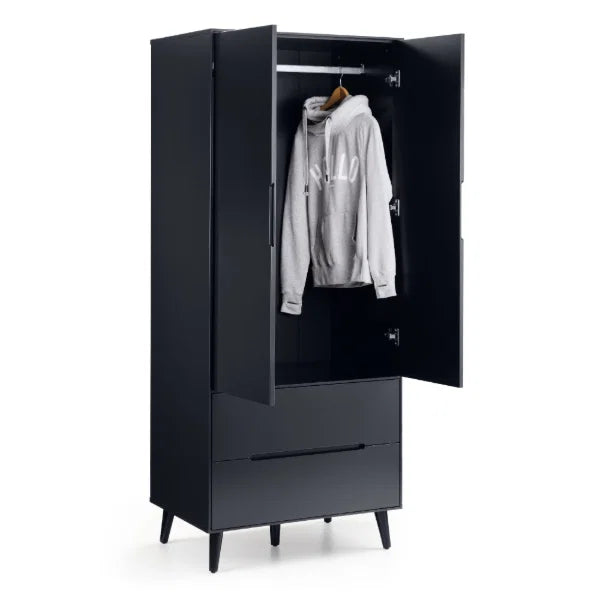 Alicia Combination Wardrobe – Anthracite – Bold Scandinavian Design | Julian Bowen