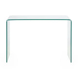 Amalfi Desk – Clear Glass – Curved Tempered Glass Design – No Assembly Needed | Julian Bowen