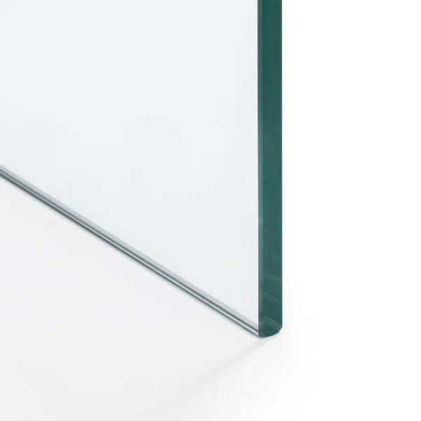 Amalfi Desk – Clear Glass – Curved Tempered Glass Design – No Assembly Needed | Julian Bowen