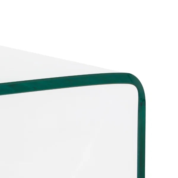 Amalfi Desk – Clear Glass – Curved Tempered Glass Design – No Assembly Needed | Julian Bowen