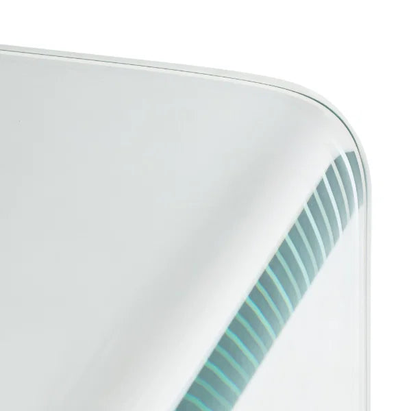 Amalfi Desk – Clear Glass – Curved Tempered Glass Design – No Assembly Needed | Julian Bowen