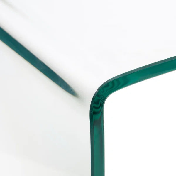 Amalfi Desk – Clear Glass – Curved Tempered Glass Design – No Assembly Needed | Julian Bowen