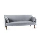 Andi Sofa Bed – Grey – Retro Style Sofa Bed with Easy Fold-Out Mechanism | Julian Bowen