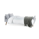 Andi Sofa Bed – Grey – Retro Style Sofa Bed with Easy Fold-Out Mechanism | Julian Bowen