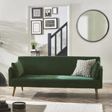 Andi Sofa Bed – Green – Retro Style Sofa Bed with Easy Fold-Out Mechanism | Julian Bowen