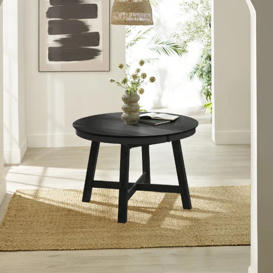 Annika Extending Round Dining Table – Satin Black – Extends 115-154cm (Pre-order – May)