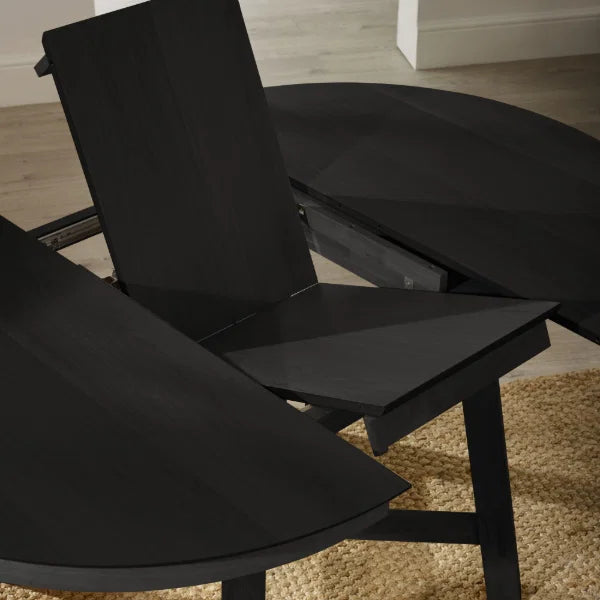 Annika Extending Round Dining Table – Satin Black – Extends 115-154cm (Pre-order – May)