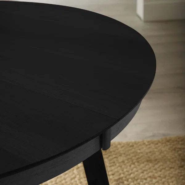 Annika Extending Round Dining Table – Satin Black – Extends 115-154cm (Pre-order – May)