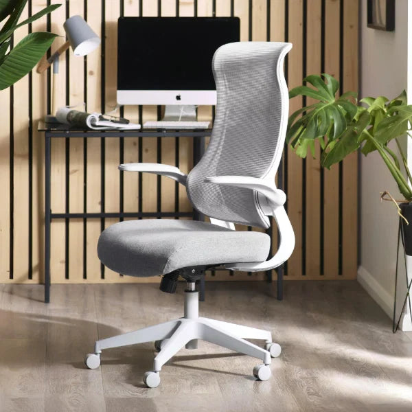 Archer grey mesh ergonomic office chair in a modern home office setting