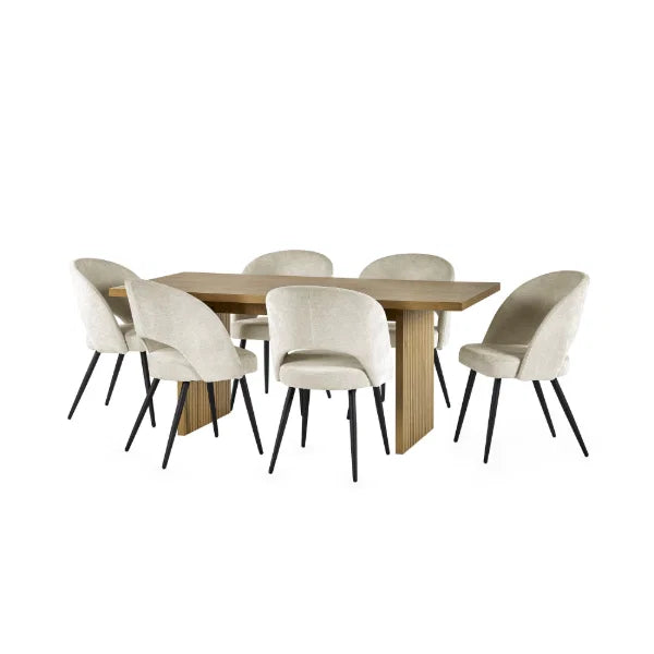 Arundel light oak rectangular dining table in a modern dining room setting