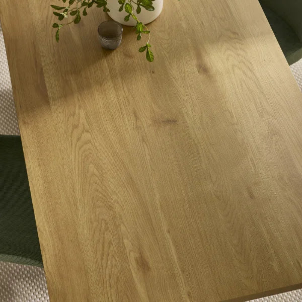 Arundel light oak rectangular dining table in a modern dining room setting