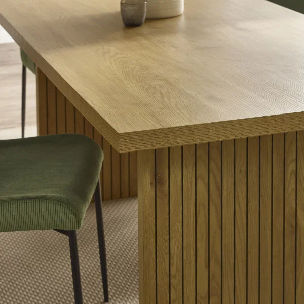 Arundel light oak rectangular dining table in a modern dining room setting