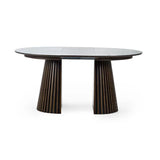 Arya Extending Dining Table – Oak & White – Japandi Design, Seats 4-6 | Julian Bowen