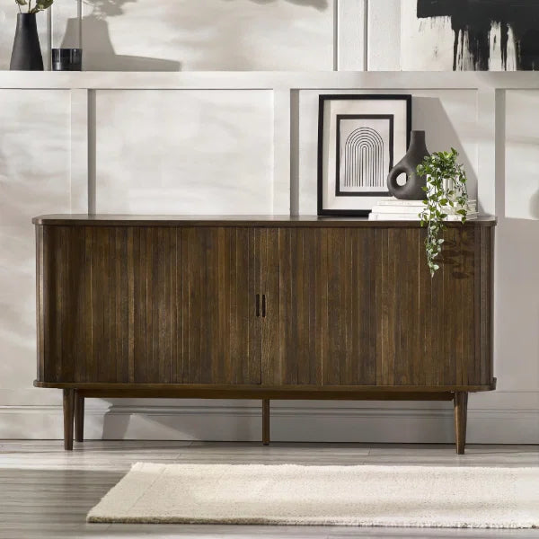 Arya Sideboard – Oak – Dark Oak Finish with Tambour Doors