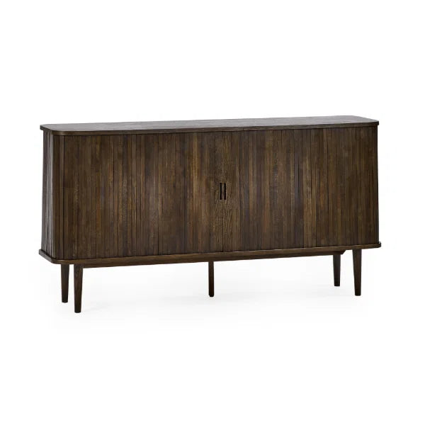Arya Sideboard – Oak – Dark Oak Finish with Tambour Doors