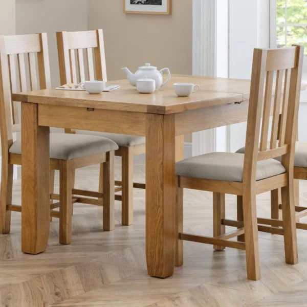 Astoria Extending Dining Table – Oak – Seats 6-8 with Self-Storing Leaf