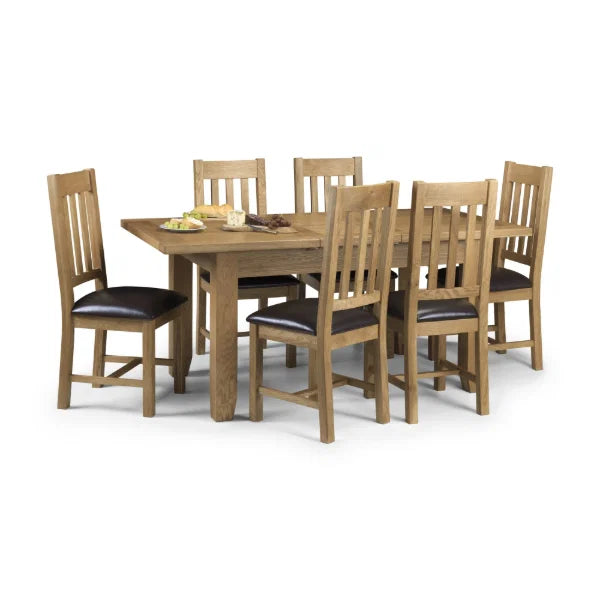 Astoria Extending Dining Table – Oak – Seats 6-8 with Self-Storing Leaf