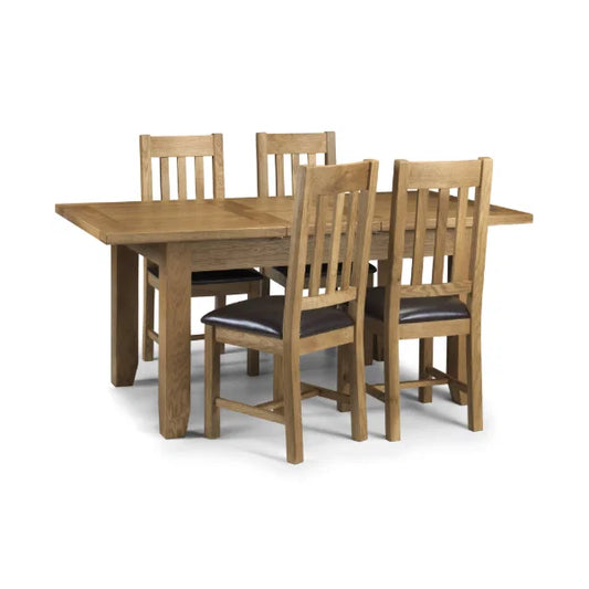 Astoria Extending Dining Table – Oak – Seats 6-8 with Self-Storing Leaf