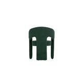 LPD Furniture Alba forest green velvet dining chair with curved design in a modern dining setting