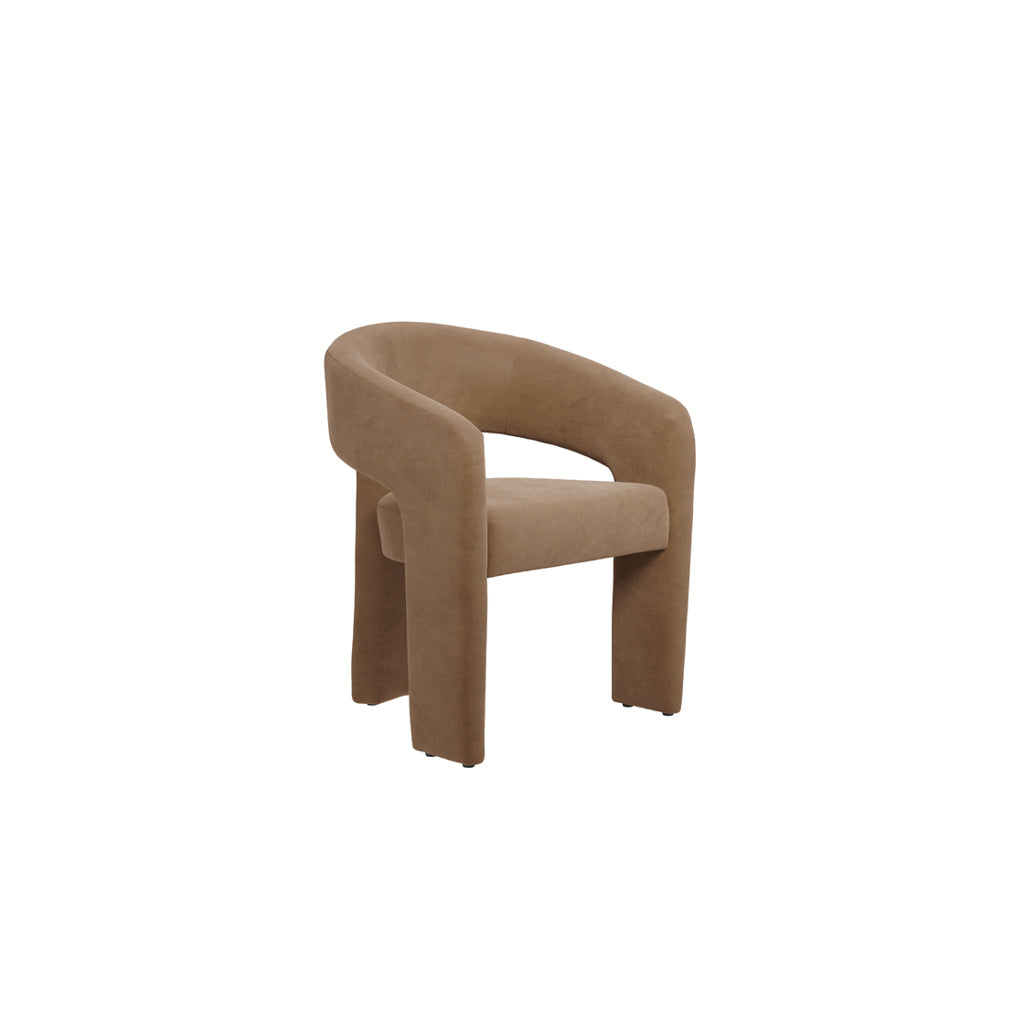 LPD Furniture Alba mole velvet dining chair with curved design in a modern dining setting