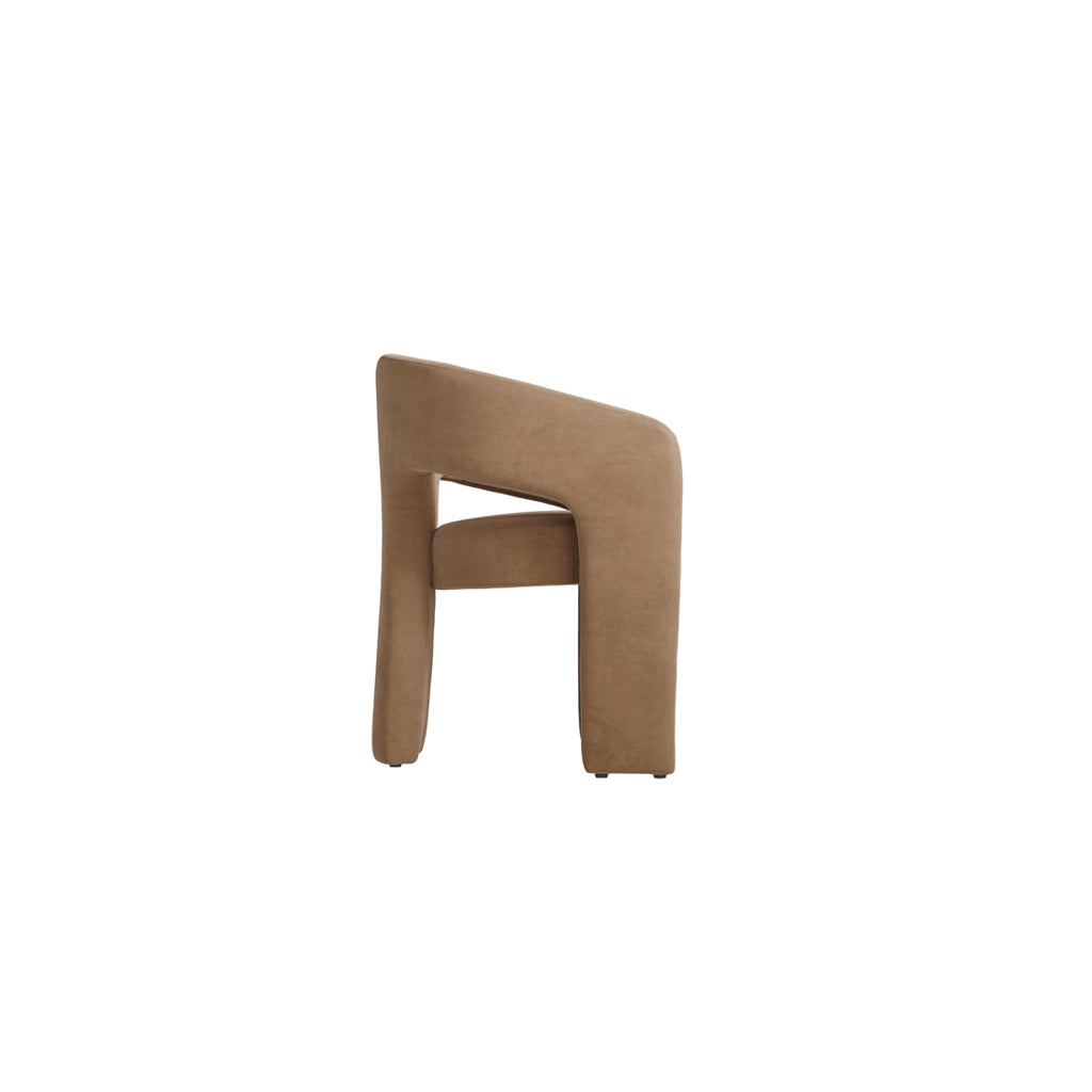LPD Furniture Alba mole velvet dining chair with curved design in a modern dining setting