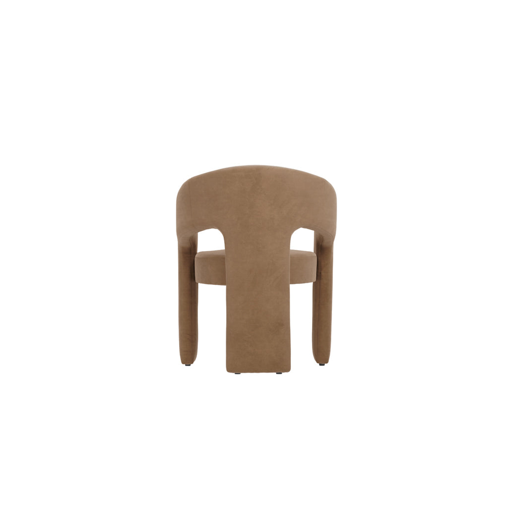 LPD Furniture Alba mole velvet dining chair with curved design in a modern dining setting