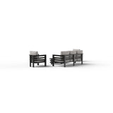 Furnish365 Andros 5 seater outdoor lounge set with aluminium frame and sintered stone table in a modern garden setting