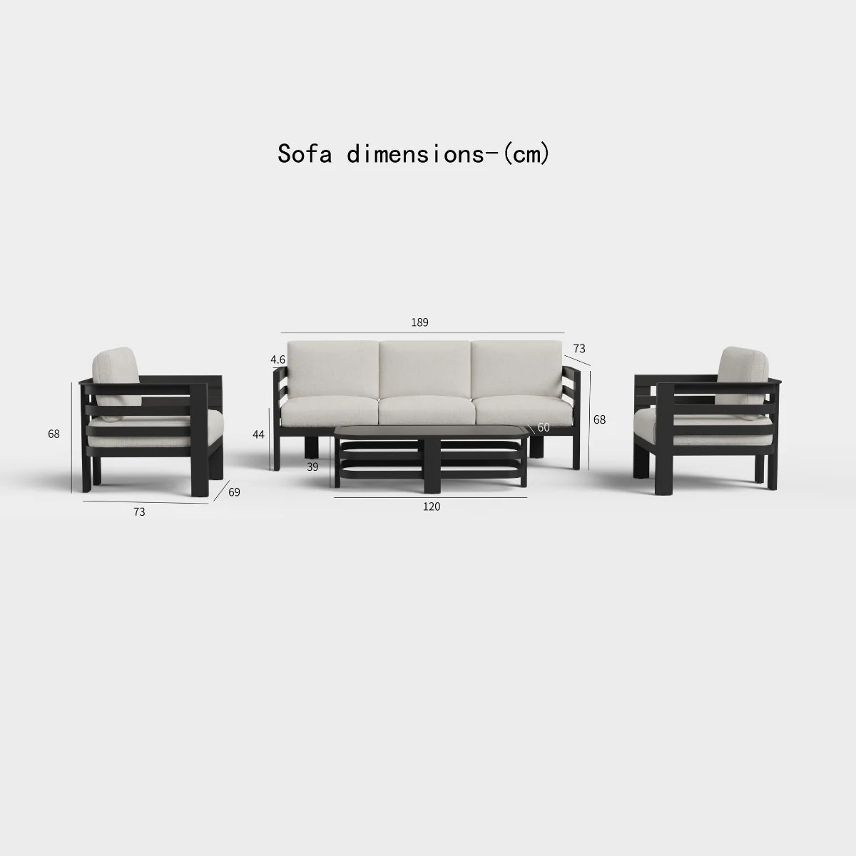 Furnish365 Andros 5 seater outdoor lounge set with aluminium frame and sintered stone table in a modern garden setting
