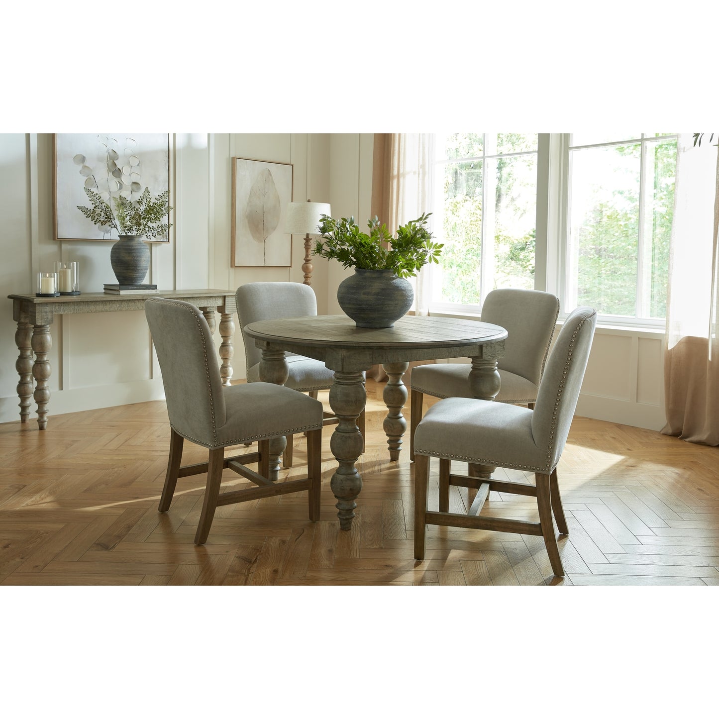 Angle view of Hill Interiors Rutland Collection dining table highlighting the premium wood finish