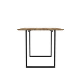 	LPD Furniture Antibes russet wood effect dining table with black U-shaped legs in a modern dining room setting