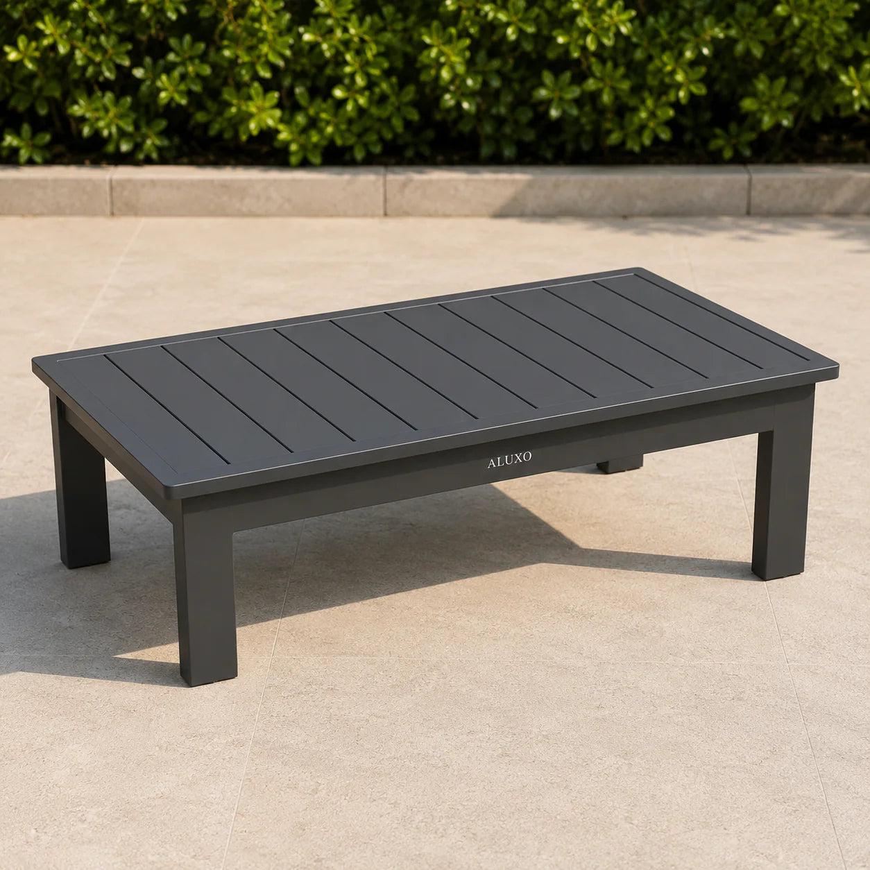 Furnish365 Ares 5 seater outdoor lounge set with polyrattan wicker and aluminium frame in a modern garden setting