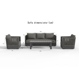 Furnish365 Ares 5 seater outdoor lounge set with polyrattan wicker and aluminium frame in a modern garden setting