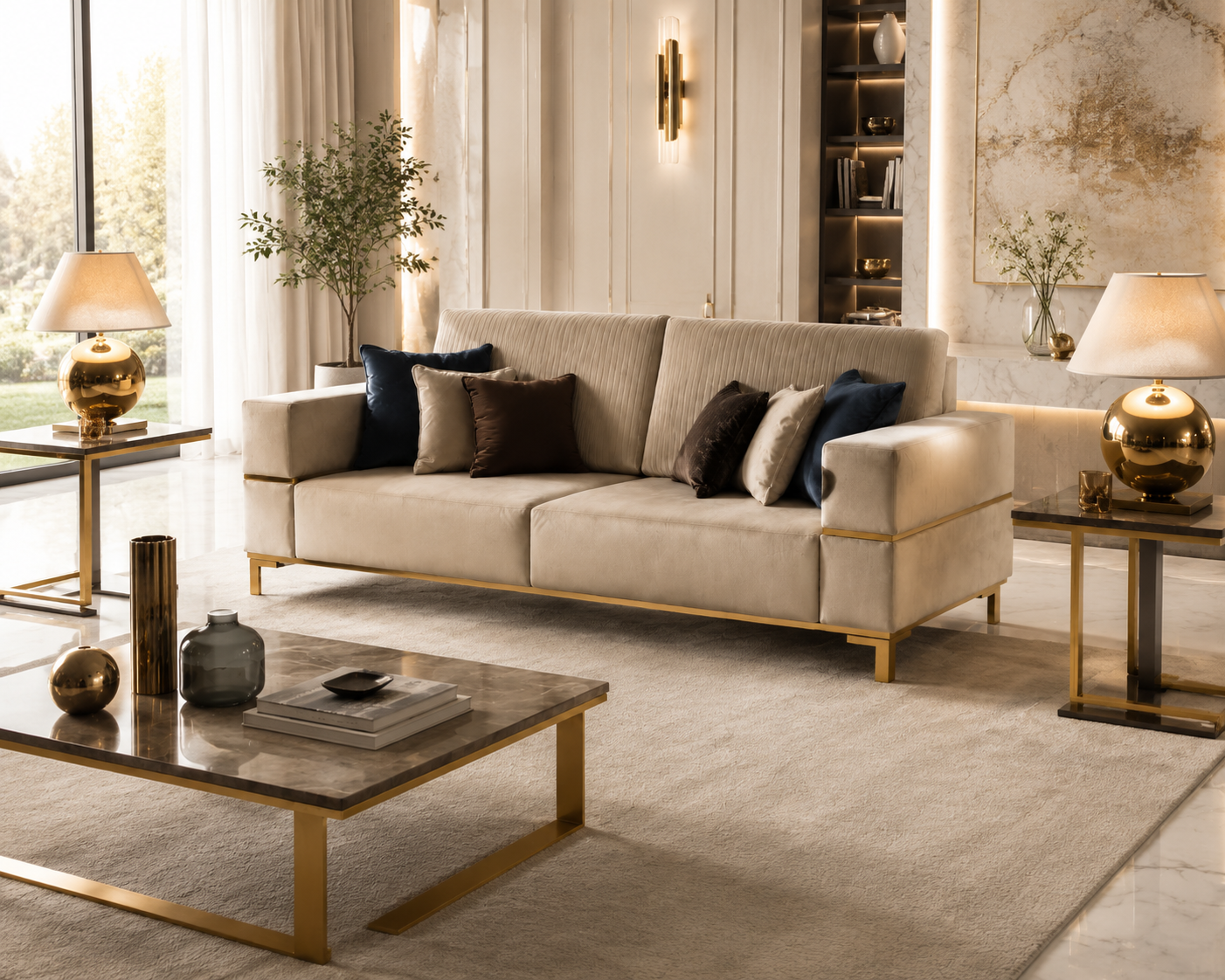 Armchair – Italian Design, Velvet Upholstery