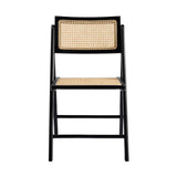 LPD Furniture Ashton black matte dining chair with rattan detailing and ash wood frame in a modern dining setting
