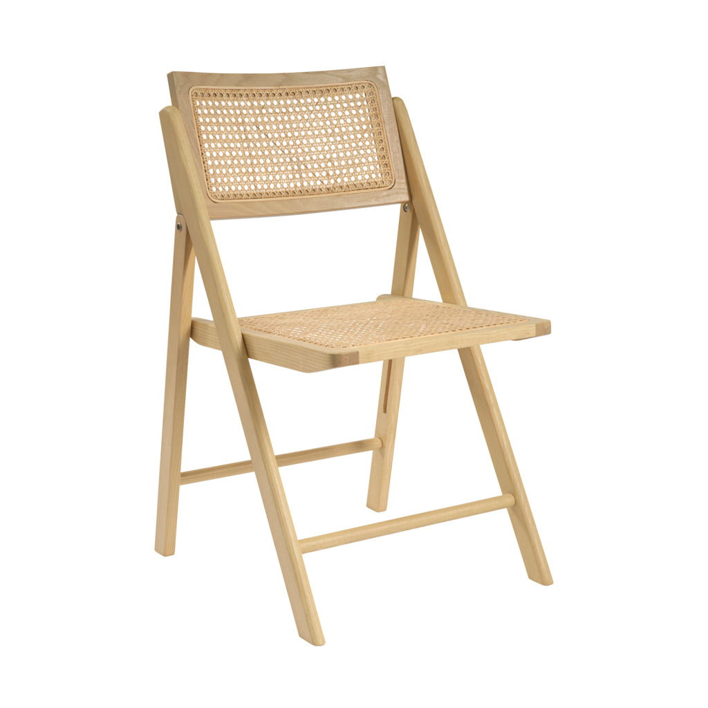 LPD Furniture Ashton blonde matte dining chair with rattan detailing and ash wood frame in a modern dining setting