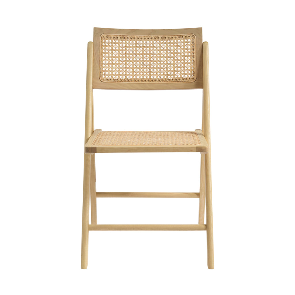 LPD Furniture Ashton blonde matte dining chair with rattan detailing and ash wood frame in a modern dining setting