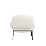 LPD Furniture Avery ivory sherpa fabric chair with matte black metal frame in a modern living room setting