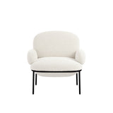 LPD Furniture Avery ivory sherpa fabric chair with matte black metal frame in a modern living room setting
