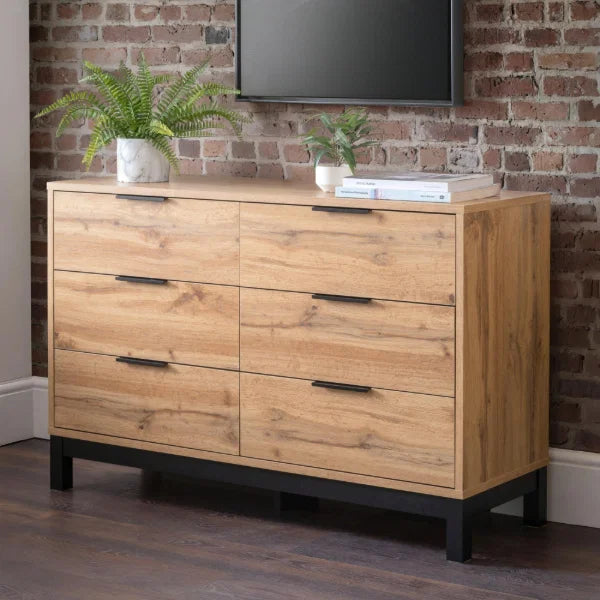 Bali 6 Drawer Chest – Light Oak – Generous Storage for Clothes and Linen