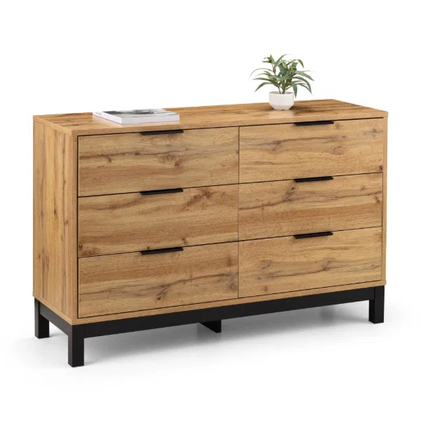 Bali 6 Drawer Chest – Light Oak – Generous Storage for Clothes and Linen