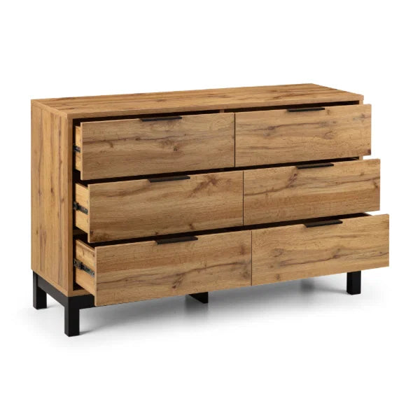 Bali 6 Drawer Chest – Light Oak – Generous Storage for Clothes and Linen
