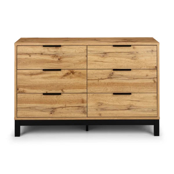 Bali 6 Drawer Chest – Light Oak – Generous Storage for Clothes and Linen
