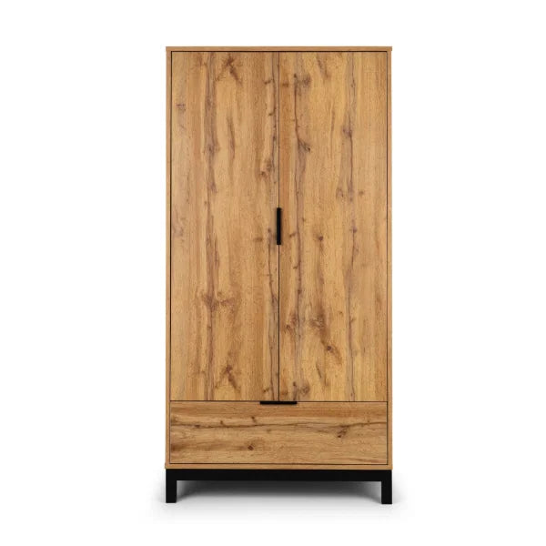 Bali 2 Door Wardrobe – Light Oak – Compact Size Perfect for Smaller Bedrooms
