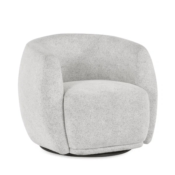 Bowline oyster chenille swivel accent chair in a modern living room setting