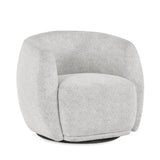 Bowline oyster chenille swivel accent chair in a modern living room setting