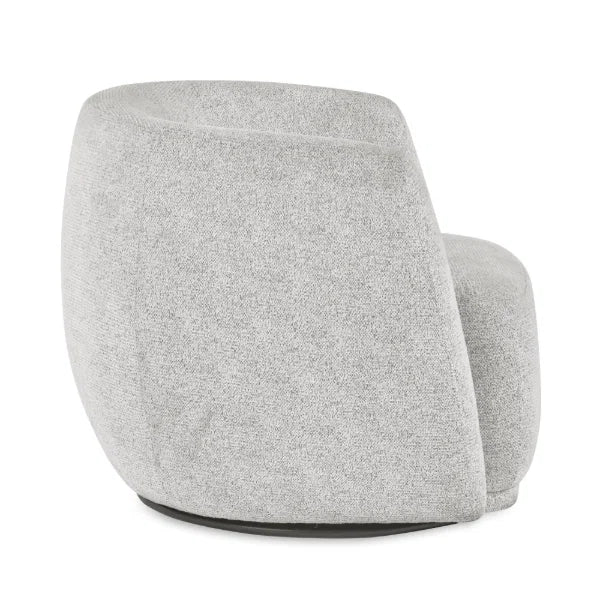 Bowline oyster chenille swivel accent chair in a modern living room setting