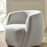 Bowline oyster chenille swivel accent chair in a modern living room setting