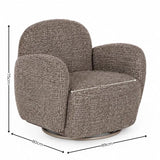 Bramley chocolate brown chenille swivel armchair in a modern living room setting