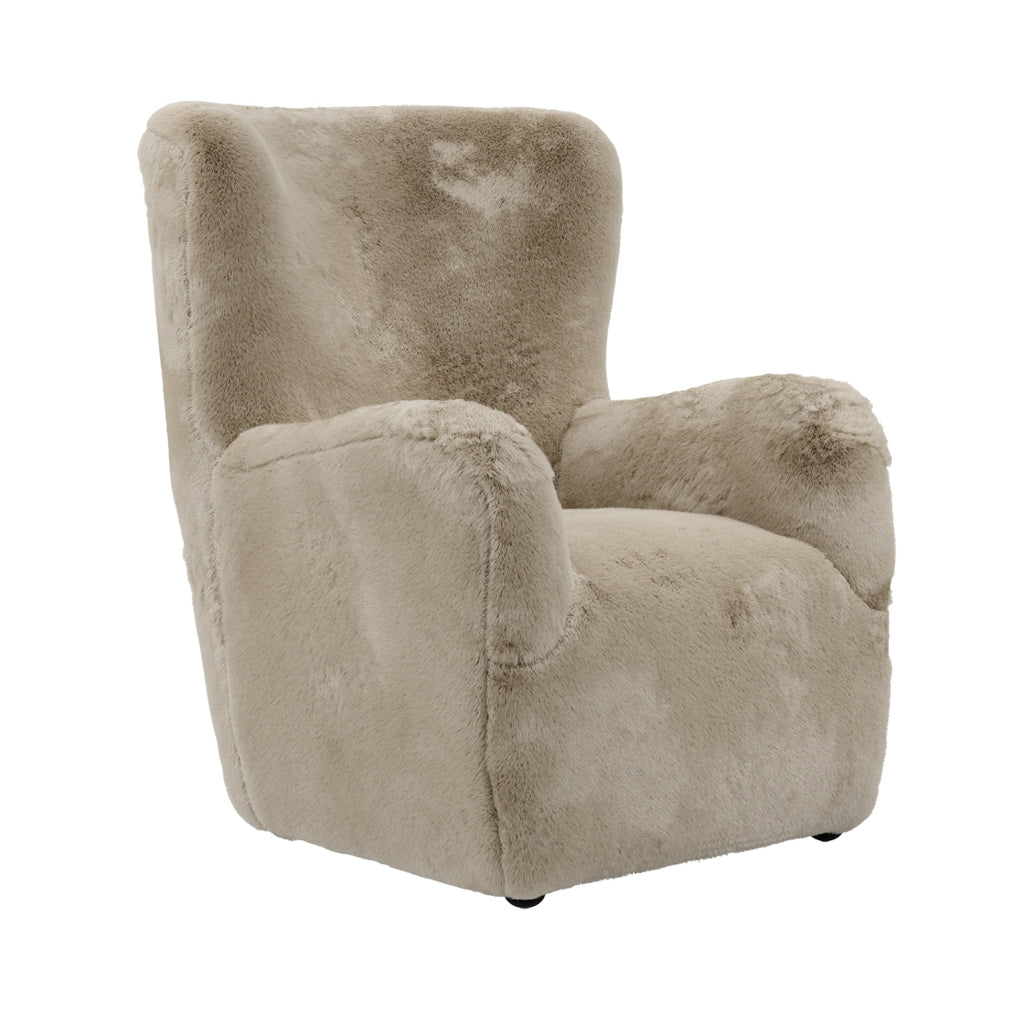 Bear Coyote Chair – Luxurious Faux Fur Occasional Armchair | LPD Furniture