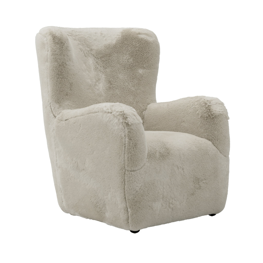 LPD Furniture Bear wolf faux fur armchair in a modern living room setting